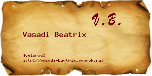 Vasadi Beatrix névjegykártya